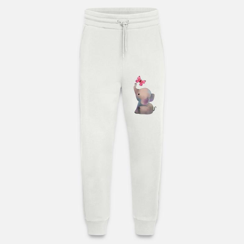 Elefant mit rosa Falter - Jogginghose - made by SPREAD - OFF WHITE