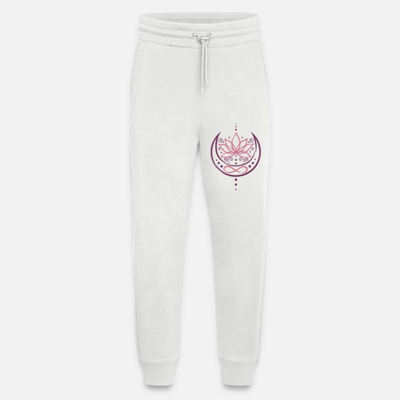 Lotus mit Mond und Infinity Symbol - Jogginghose - made by SPREAD - OFF WHITE