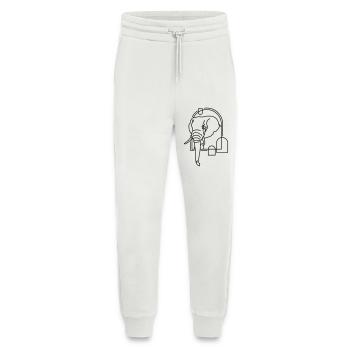 Elefant in geometrischer Form - Line-Art-Design - Jogginghose - made by SPREAD - OFF WHITE - Vorne