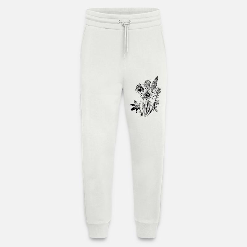 Daffodils Flowers Spring Rock Crystal - Jogging Pants - made by SPREAD  - OFF WHITE