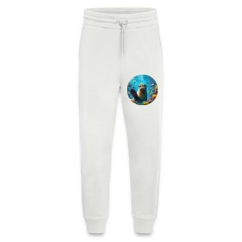 Robe ondulant sous l’eau avec des lunettes de plongée - Pantalon de jogging bio décontracté fabriqué en UE - OFF WHITE - Devant
