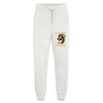 Drôle Écureuil Réaliste Thésaurisation Humour Survie - Pantalon de jogging bio décontracté fabriqué en UE - OFF WHITE - Devant