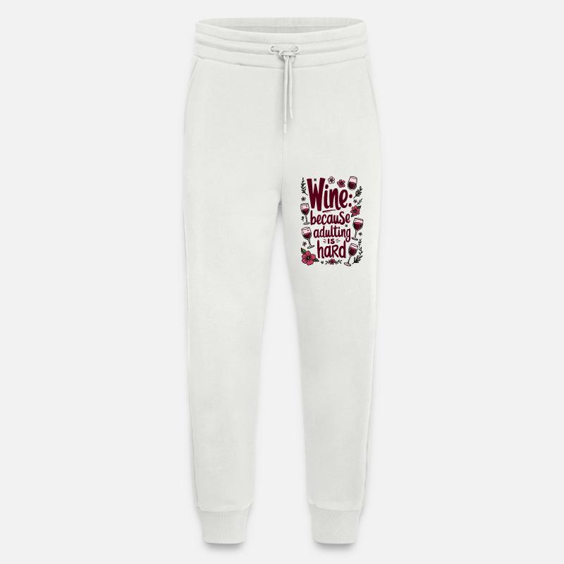 WEIN: WEIL DAS ERWACHSENWERDEN SCHWER IST - Jogginghose - made by SPREAD - OFF WHITE