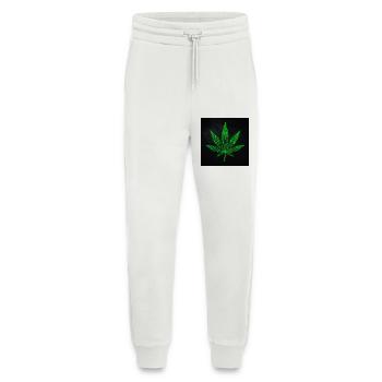 „Digitales Hanfblatt – Schaltkreis trifft Natur“ - Jogginghose - made by SPREAD - OFF WHITE - Vorne