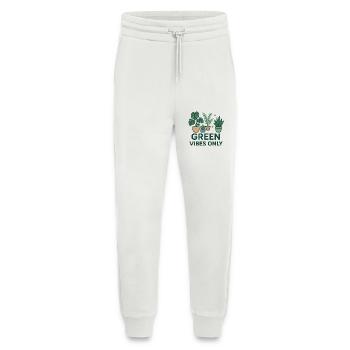Vibrations vertes uniquement - Pantalon de jogging bio décontracté fabriqué en UE - OFF WHITE - Devant