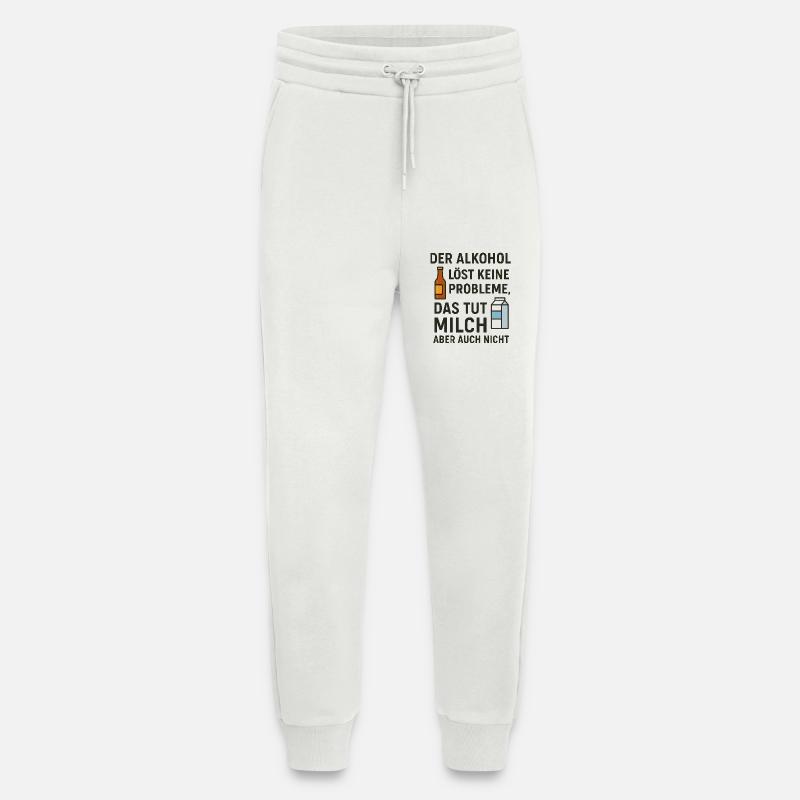 Alcohol does not solve any problems - Jogging Pants - made by SPREAD  - OFF WHITE