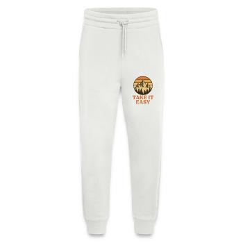 Take it easy− Spruch für Wanderfreunde - Jogginghose - made by SPREAD - OFF WHITE - Vorne