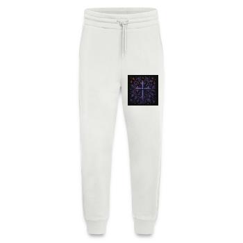Lavender Gothic Cross Floral Design - Jogging Pants - made by SPREAD  - OFF WHITE - Front