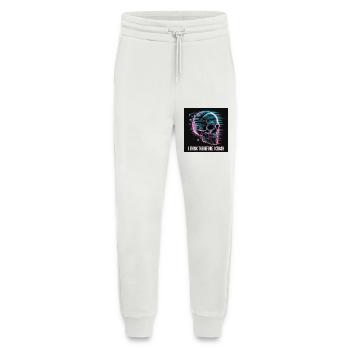 Cyberpunk Totenschädel mit digitalem Glitch - Jogginghose - made by SPREAD - OFF WHITE - Vorne