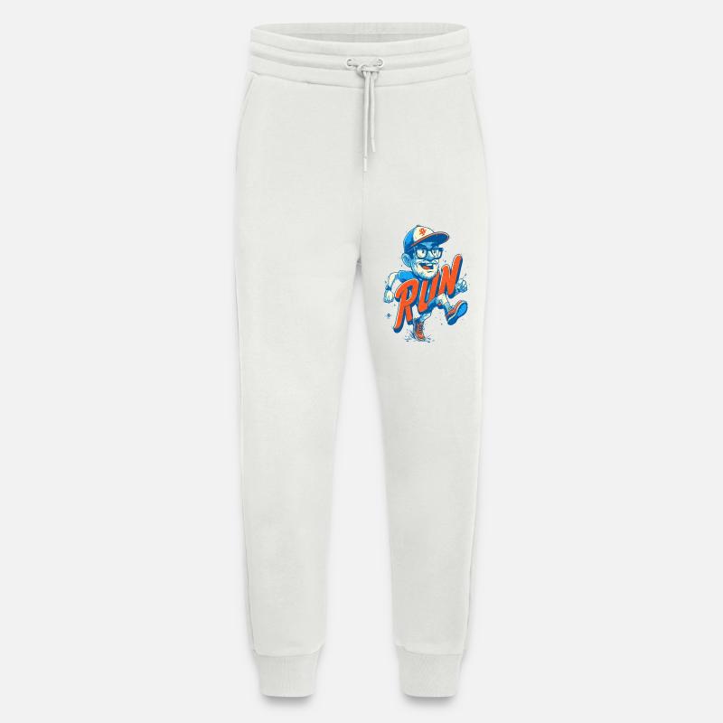 Lustiger Läufer mit RUN Schriftzug - Jogginghose - made by SPREAD - OFF WHITE