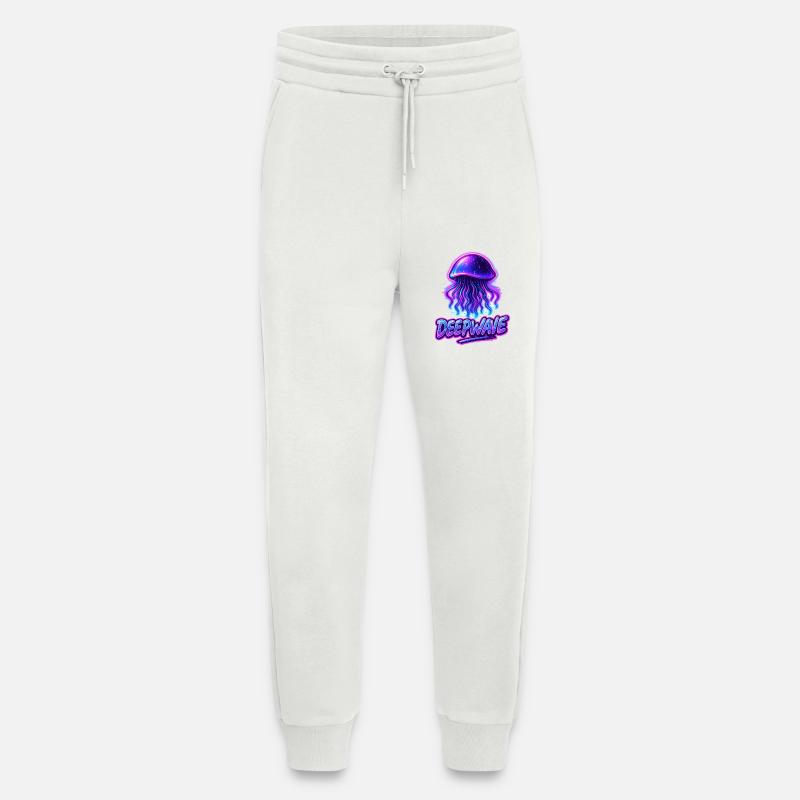 Conception de méduse néon Deepwave - Pantalon de jogging bio décontracté fabriqué en UE - OFF WHITE
