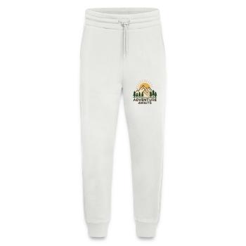 Motif de la nature d’aventure avec des montagnes et du soleil - Pantalon de jogging bio décontracté fabriqué en UE - OFF WHITE - Devant