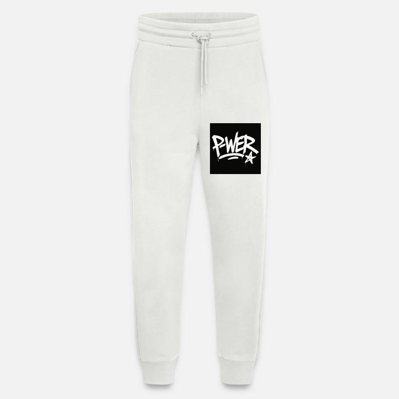 Graffiti Style Power Text Design - Jogging Pants - made by SPREAD  - OFF WHITE