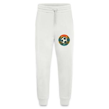 Retro Sonnenuntergang Fußball Kranz - Jogginghose - made by SPREAD - OFF WHITE - Vorne