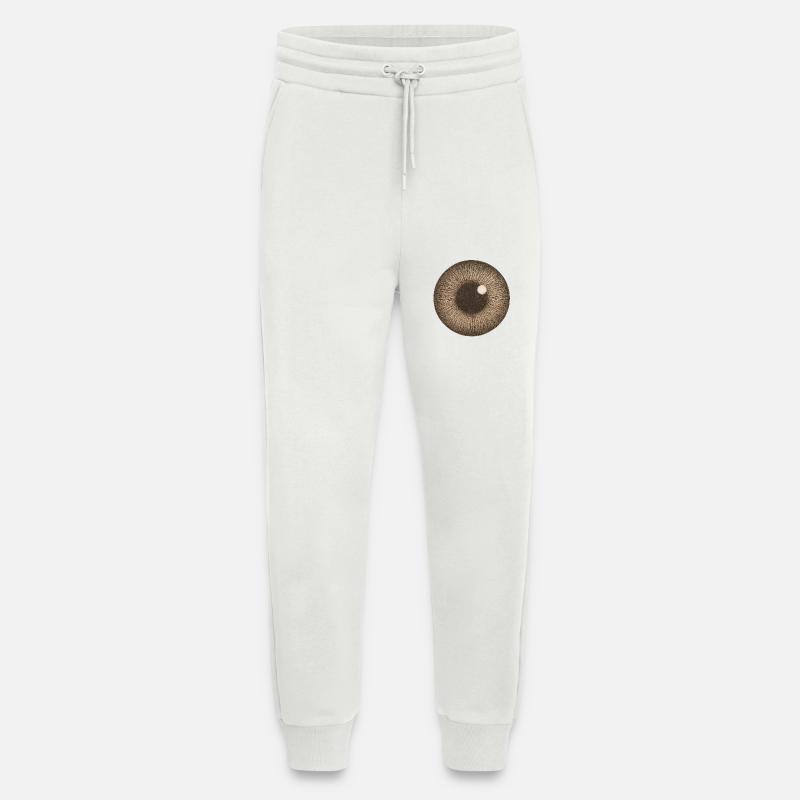Iris brun gros plan - Pantalon de jogging bio décontracté fabriqué en UE - OFF WHITE