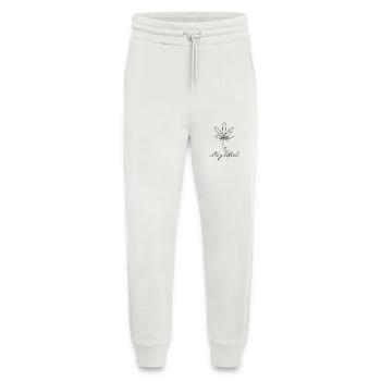 Rester levé feuille portrait - Pantalon de jogging bio décontracté fabriqué en UE - OFF WHITE - Devant