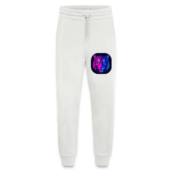 Neon-Polygon Tiger: Magenta zu Blau - Jogginghose - made by SPREAD - OFF WHITE - Vorne