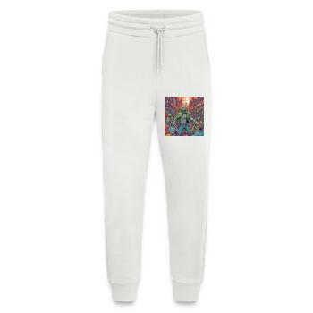 Tempête de zombies en ville - Pantalon de jogging bio décontracté fabriqué en UE - OFF WHITE - Devant