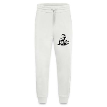 Alpiner Steinbock Silhouette auf Felsen - Jogginghose - made by SPREAD - OFF WHITE - Vorne