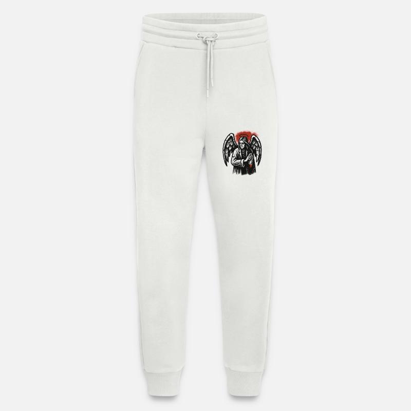 Ange avec l’intention de graffiti - Pantalon de jogging bio décontracté fabriqué en UE - OFF WHITE