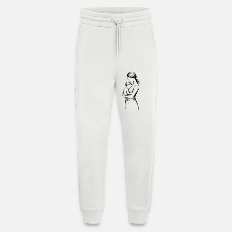 Schwarz-Weiß MutterKind Silhouette - Jogginghose - made by SPREAD - OFF WHITE