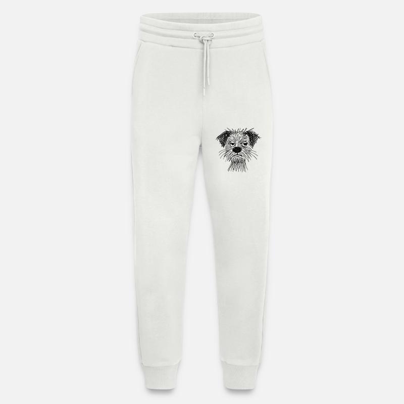 Skizze Hundeporträt Muffel - Jogginghose - made by SPREAD - OFF WHITE