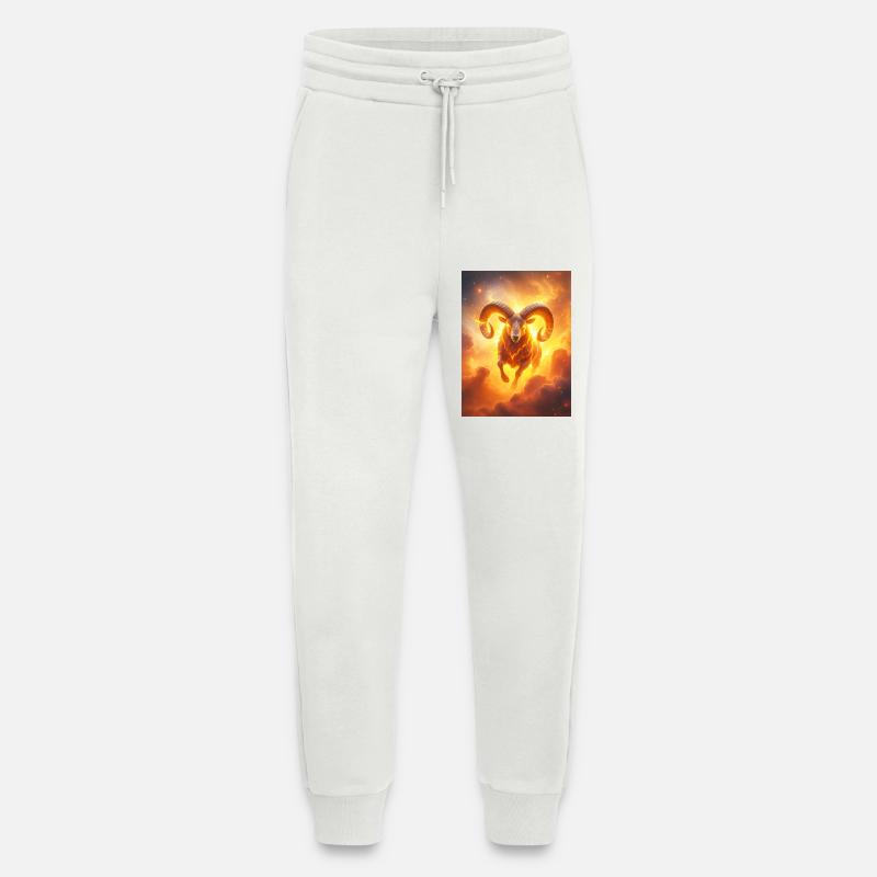 Fiery celestial ram igniting creation’s  - Jogging Pants - made by SPREAD  - OFF WHITE