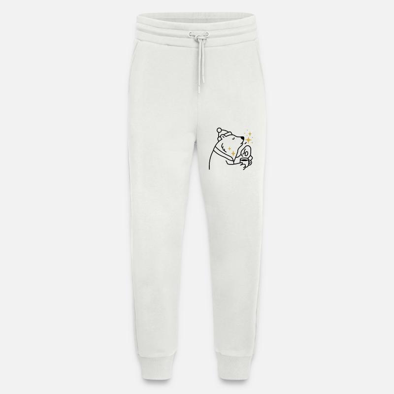 Star Glitter Bear Coffee Magic - Jogging Pants - made by SPREAD  - OFF WHITE