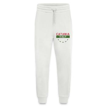 Catane, Italie, Emblème - Pantalon de jogging bio décontracté fabriqué en UE - OFF WHITE - Devant