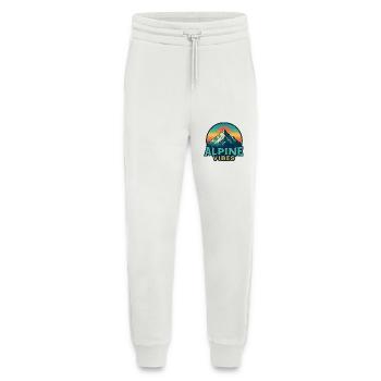 Alpine Vibes Motif Montagne Rétro Coucher de soleil - Pantalon de jogging bio décontracté fabriqué en UE - OFF WHITE - Devant
