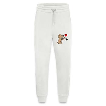 Hund mit Herz- und Pfotenabdruck - Jogginghose - made by SPREAD - OFF WHITE - Vorne