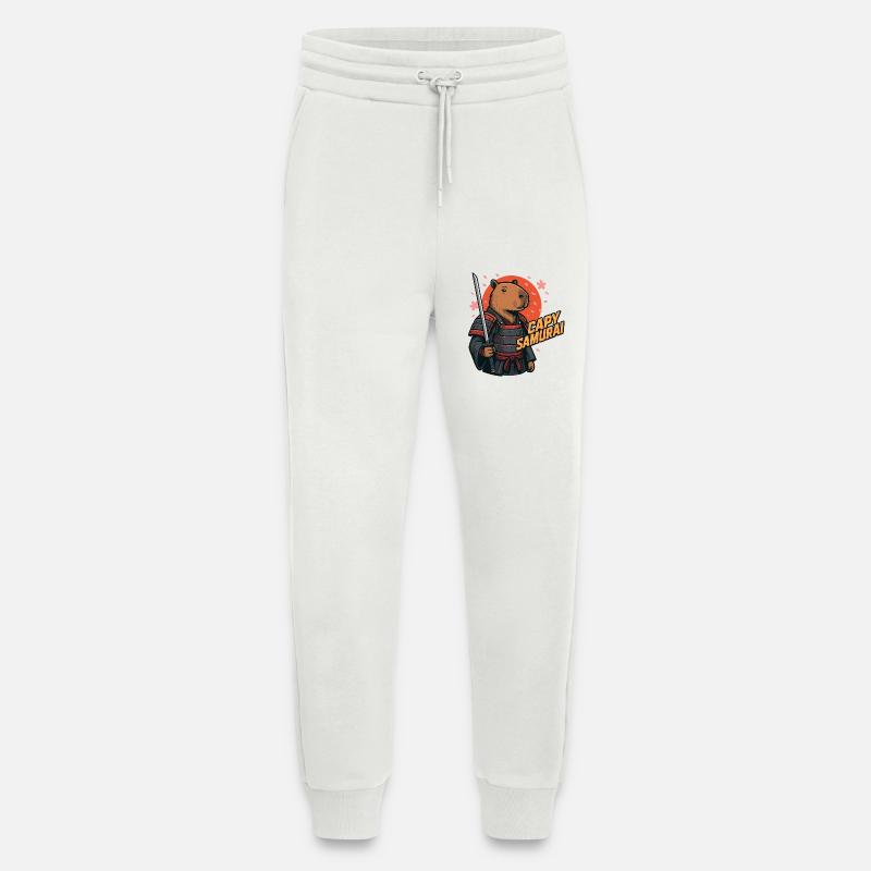 Capy Samurai – Zen Warrior Capybara 🐾 - Jogging Pants - made by SPREAD  - OFF WHITE