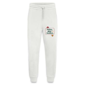 Müde, aber festlich - Jogginghose - made by SPREAD - OFF WHITE - Vorne