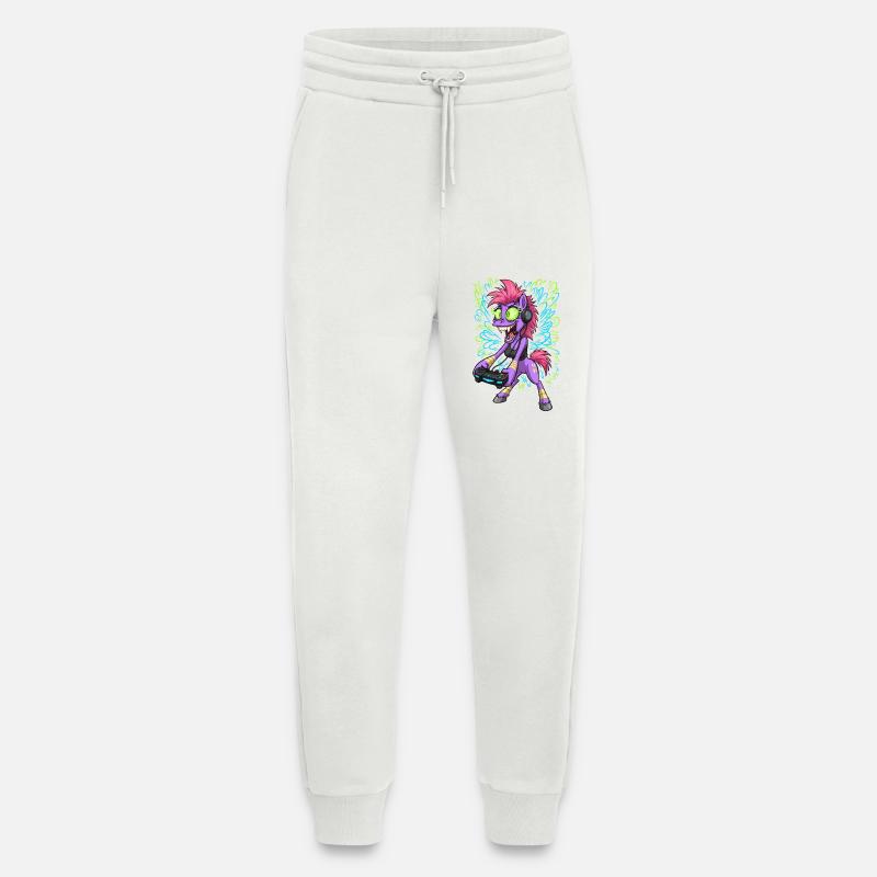 Neon Gaming Pony mit Kopfhörern - Jogginghose - made by SPREAD - OFF WHITE