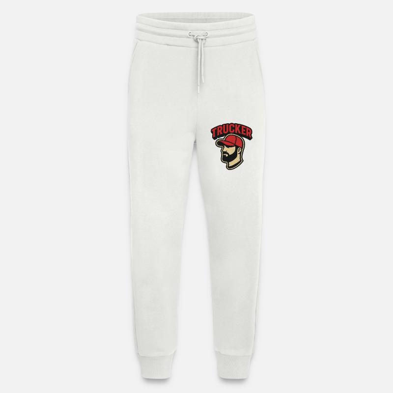 Trucker head with red cap - Jogging Pants - made by SPREAD  - OFF WHITE
