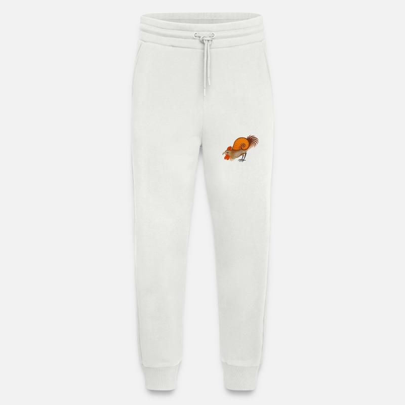 Coq médiéval – Créature stylisée - Pantalon de jogging bio décontracté fabriqué en UE - OFF WHITE