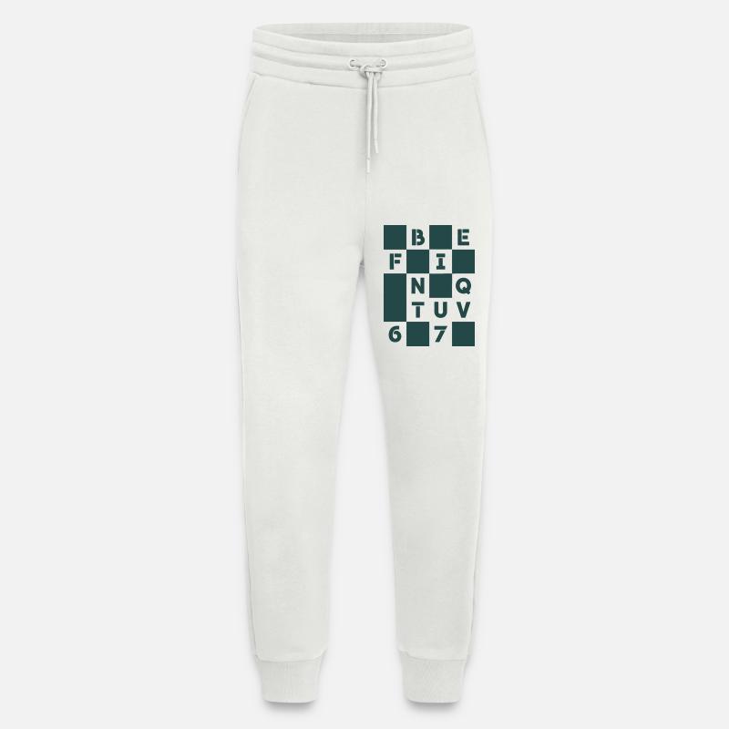 Cipher Grid Letters - Jogging Pants - made by SPREAD  - OFF WHITE