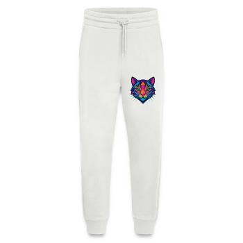 Buntes geometrisches Katzengesicht - Jogginghose - made by SPREAD - OFF WHITE - Vorne