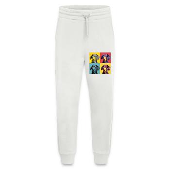 Quad Pop Art Teckel - Pantalon de jogging bio décontracté fabriqué en UE - OFF WHITE - Devant