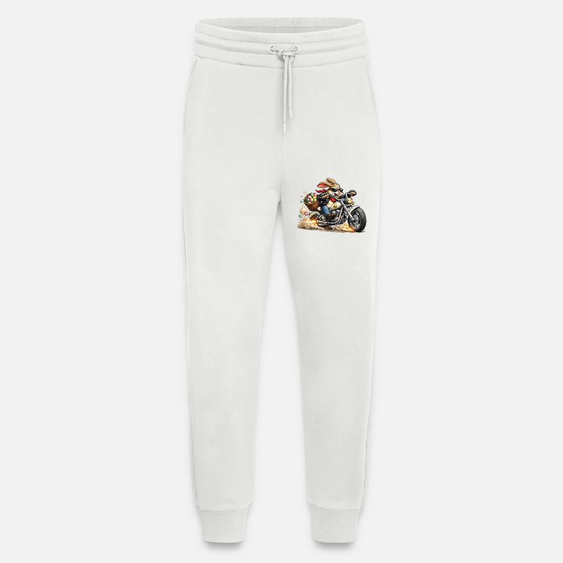 Easter bunny on motorcycle - Jogging Pants - made by SPREAD  - OFF WHITE