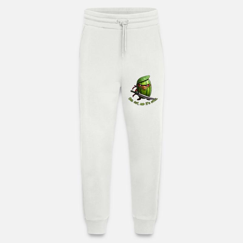 Ninja pastèque avec l’épée - Pantalon de jogging bio décontracté fabriqué en UE - OFF WHITE