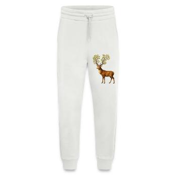 Deer with tree antlers – nature spirit of the forest - Jogging Pants - made by SPREAD  - OFF WHITE - Front
