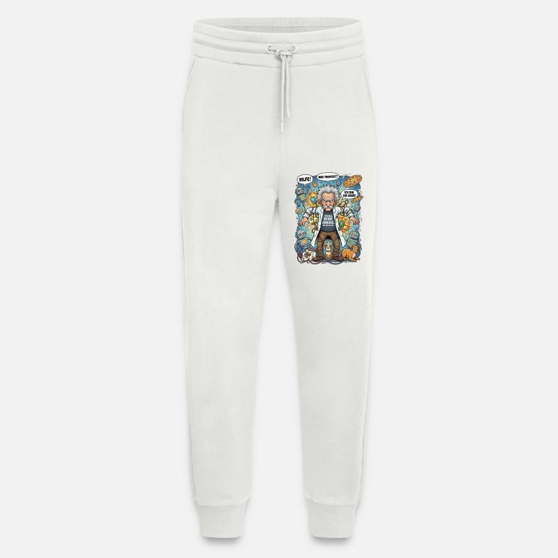 Genius in chaos: Einstein and robots - Jogging Pants - made by SPREAD  - OFF WHITE