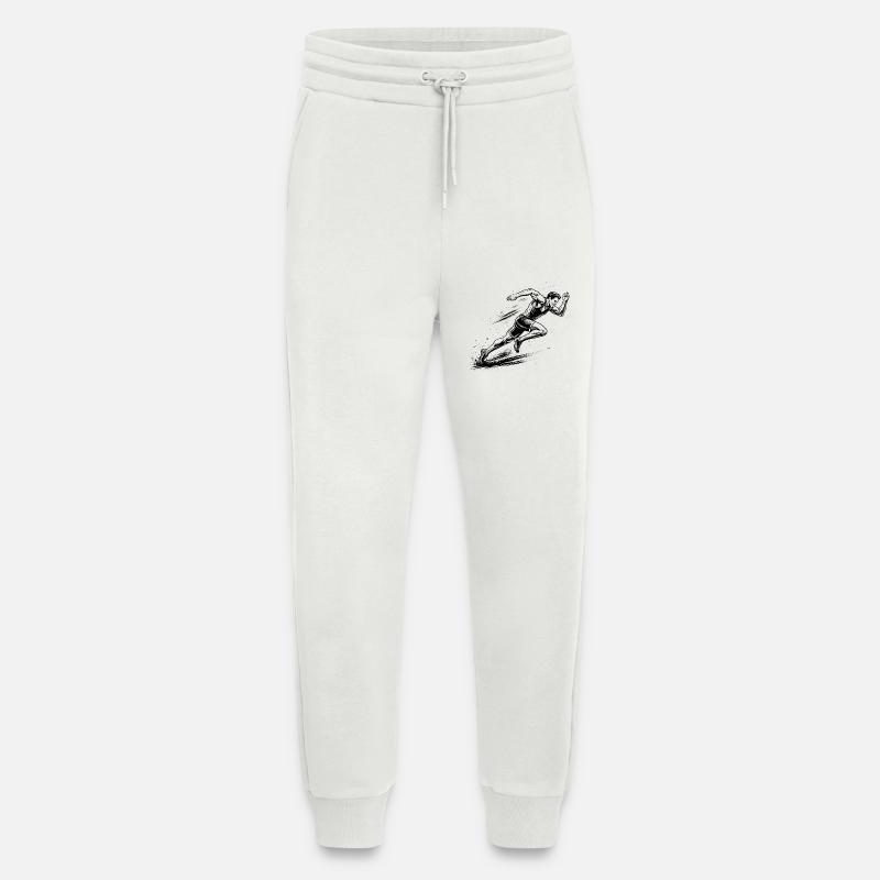 100m Sprinter in Comic-Ink style - Jogging Pants - made by SPREAD  - OFF WHITE