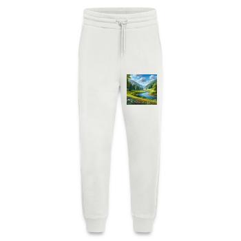 Une belle salle de printemps - Pantalon de jogging bio décontracté fabriqué en UE - OFF WHITE - Devant