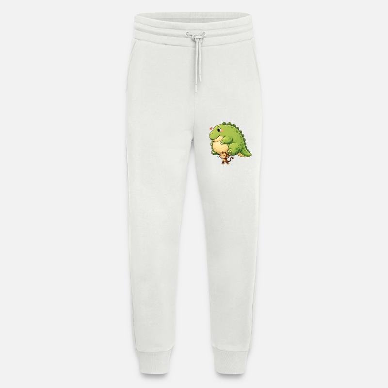 Monkey carrying dinosaur - Jogging Pants - made by SPREAD  - OFF WHITE