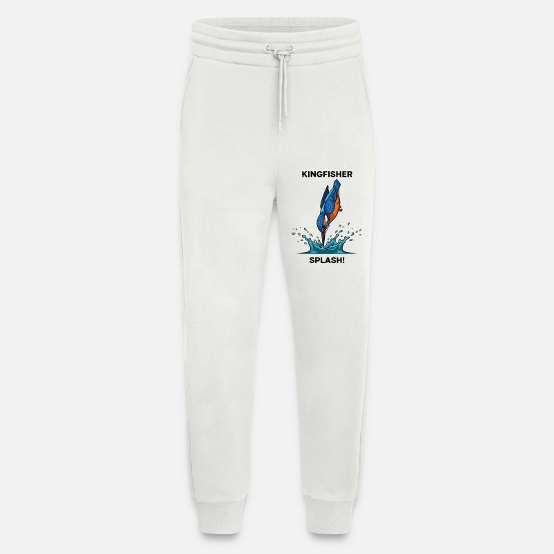 Martin-pêcheur Splash Kingfisher Rivière - Pantalon de jogging bio décontracté fabriqué en UE - OFF WHITE