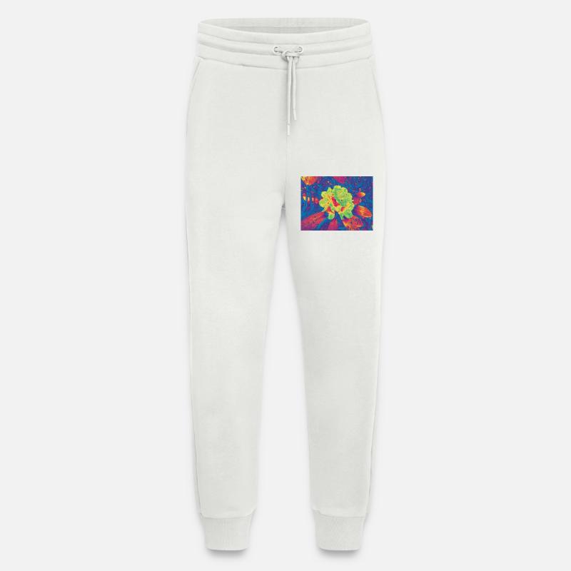 Fleur Néon Fleur Psychédélique - Pantalon de jogging bio décontracté fabriqué en UE - OFF WHITE