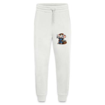 Elephant mechanic in blue overalls - Jogging Pants - made by SPREAD  - OFF WHITE - Front