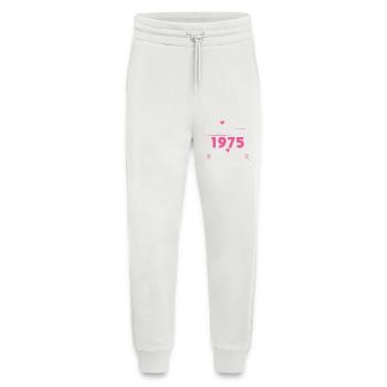 50ème Anniversaire Femme 50 Ans Réalisé En 1975 Février - Pantalon de jogging bio décontracté fabriqué en UE - OFF WHITE - Devant
